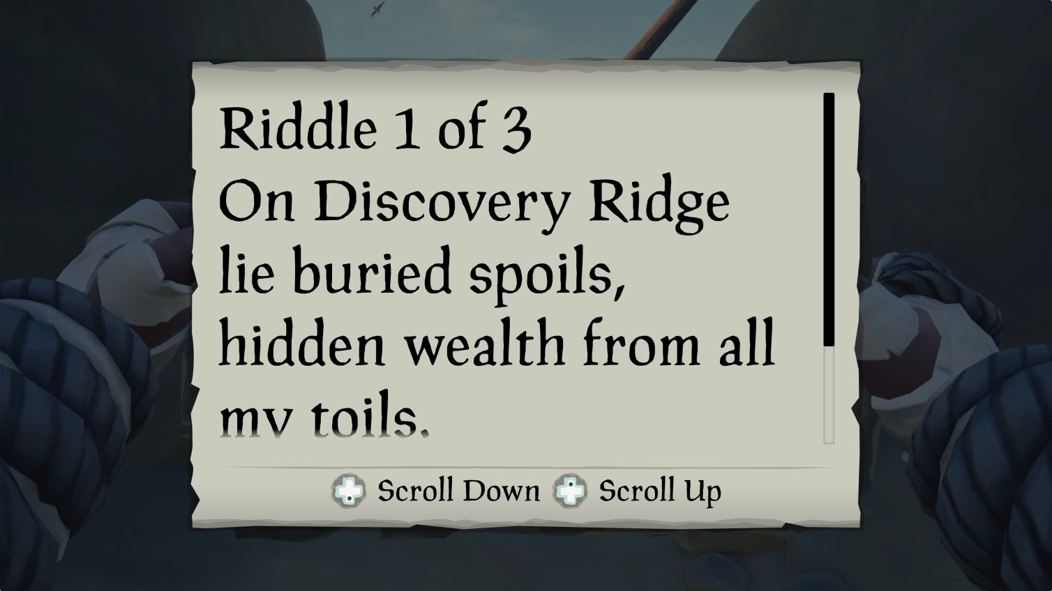 Screenshot of a riddle using the custom text overlay option to make its text appear larger than normal