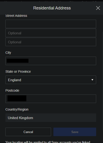 [住所] ウィンドウのスクリーンショット 
